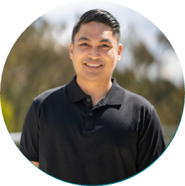 Person wearing black collared shirt